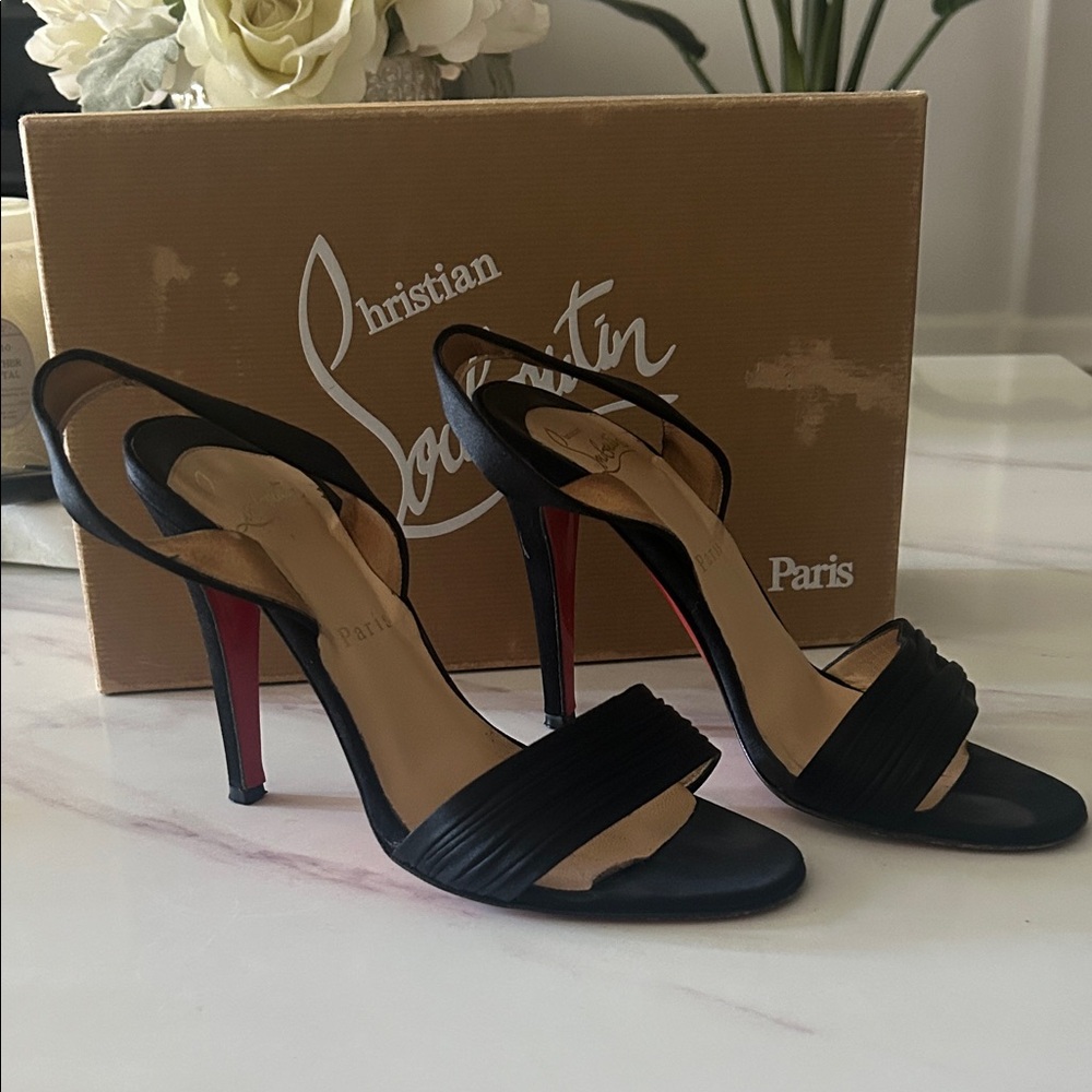 Christian Louboutin Black Slingback Heels